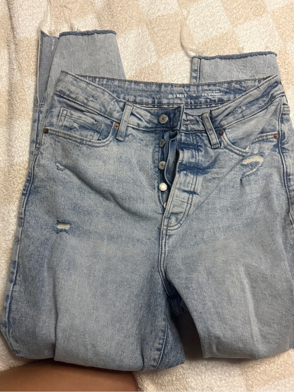 Old Navy Light Blue High-Rise Button-Fly Jeans